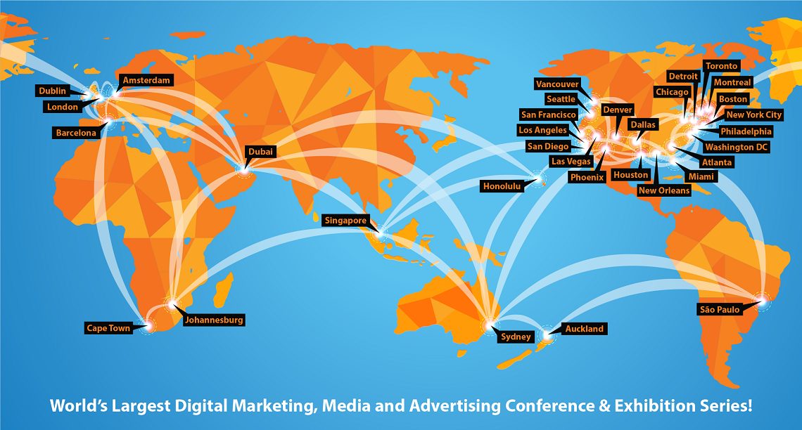 DigiMarCon world map